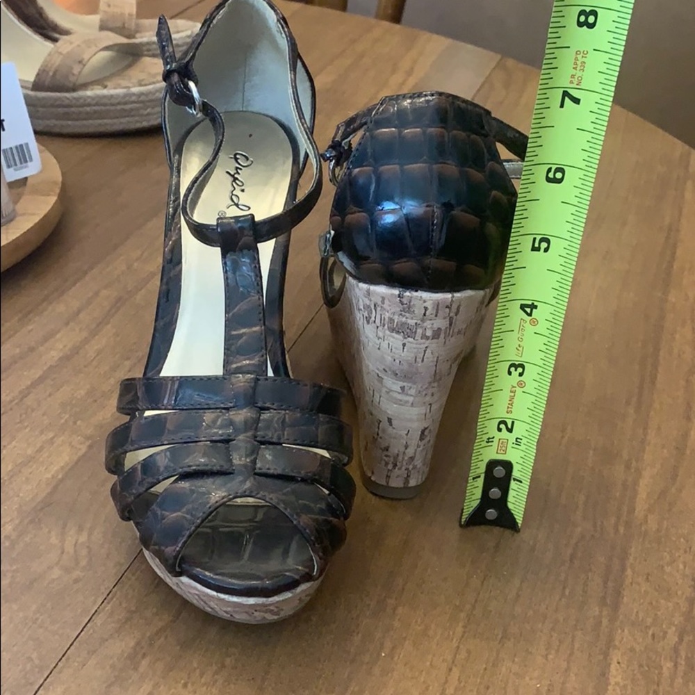 Qupid wedge heels tortoise color